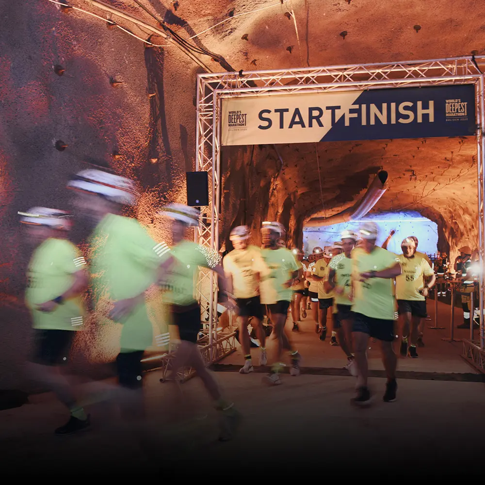 Runners start The World's Deepest Marathon