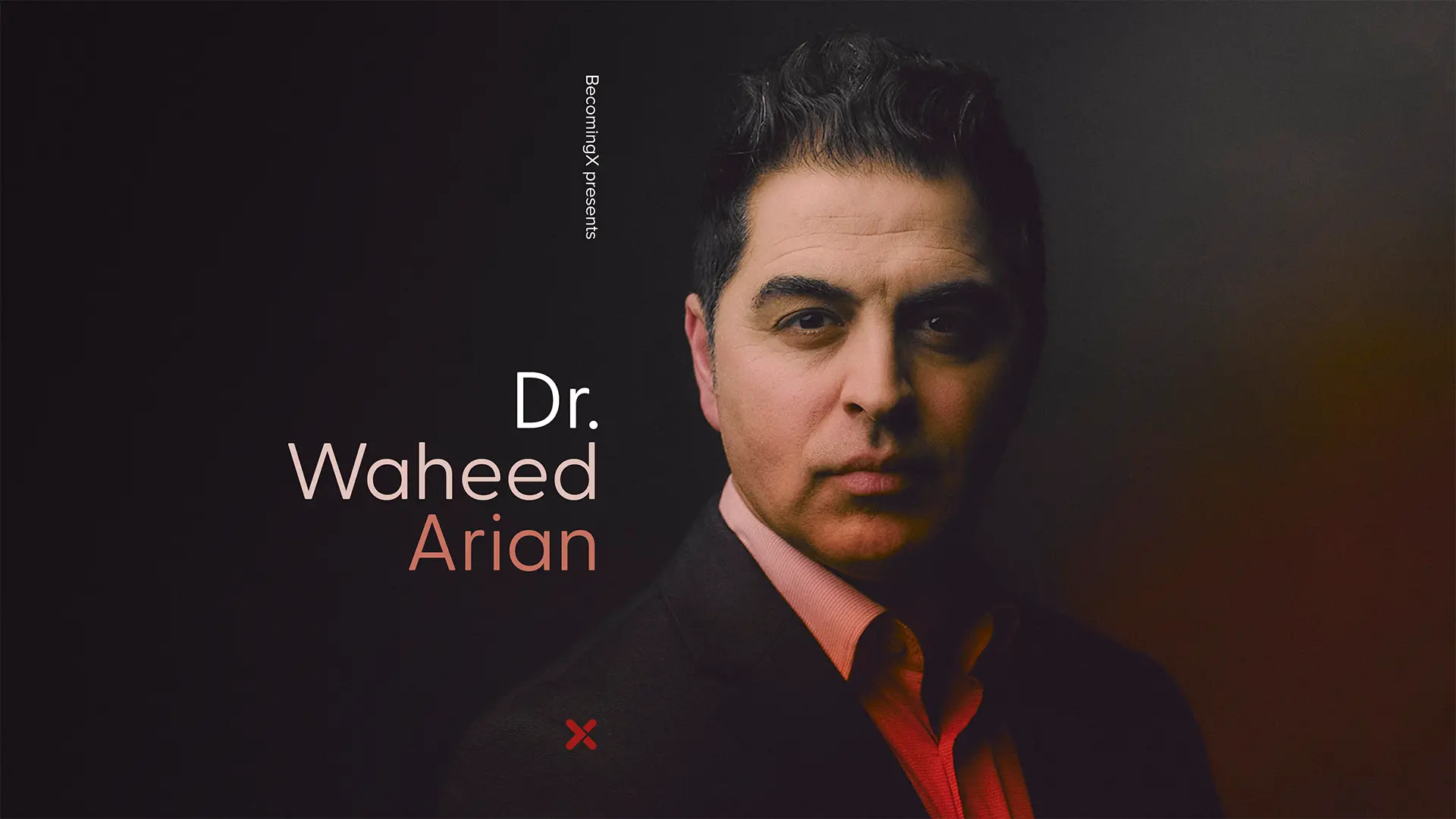 Portrait of Dr Waheed Arian, former refugee, doctor and telemedicine innovator. Dr Waheed Arian text overlaid.