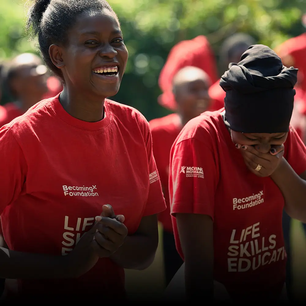 Students in the BecomingX Foundation learning programme laughing and having fun