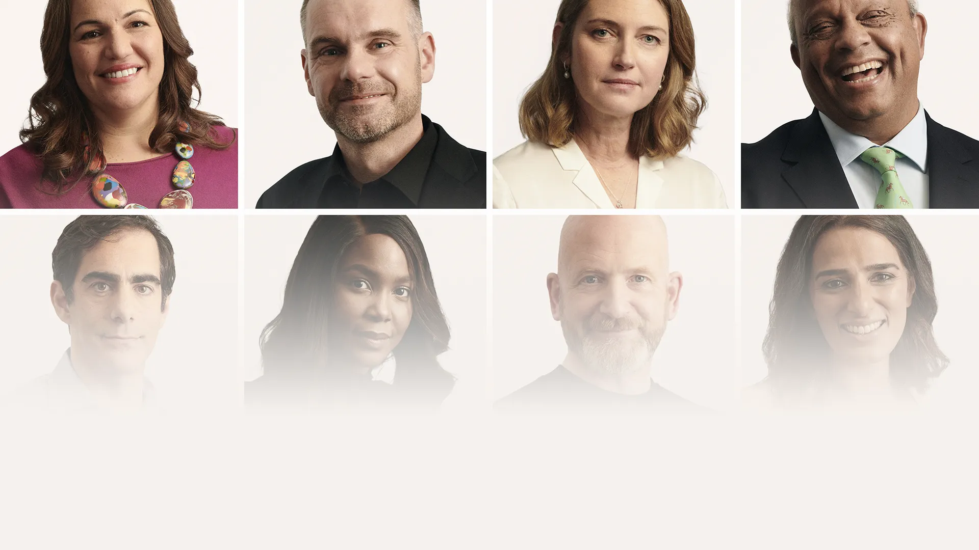 Stylised graphic featuring portraits of The Educators